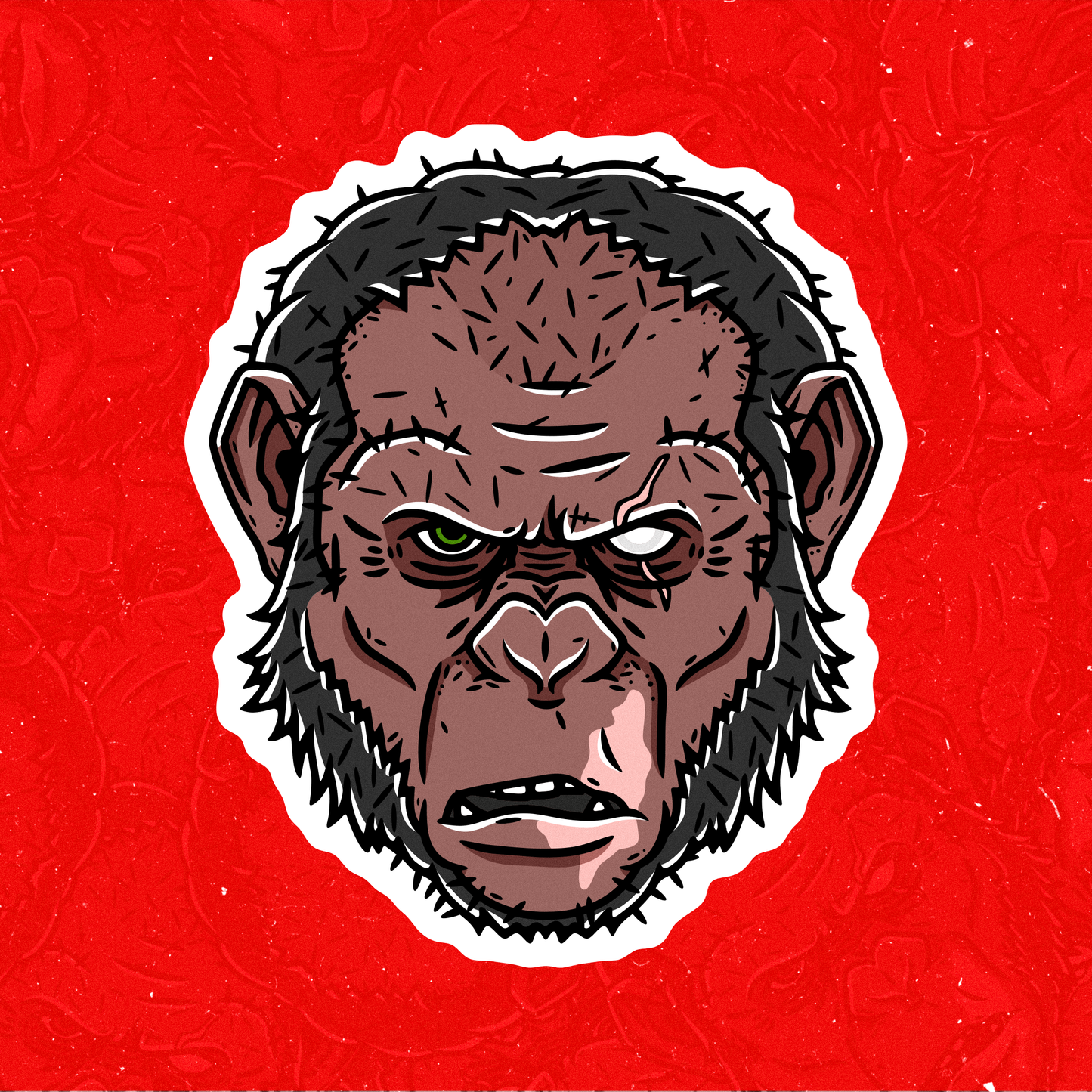 Villainous Ape I Vinyl Sticker