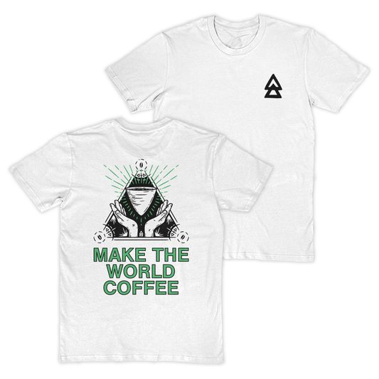 Make the World Coffee T-Shirt I Pocket & Back