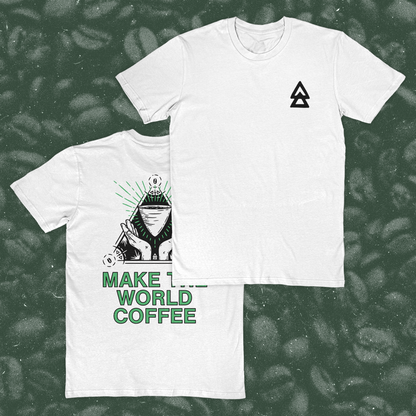 Make the World Coffee T-Shirt I Pocket & Back