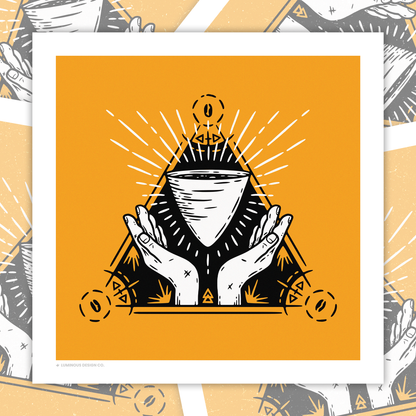 Dark Triangle Coffee Cult I 10"x10" Art Print