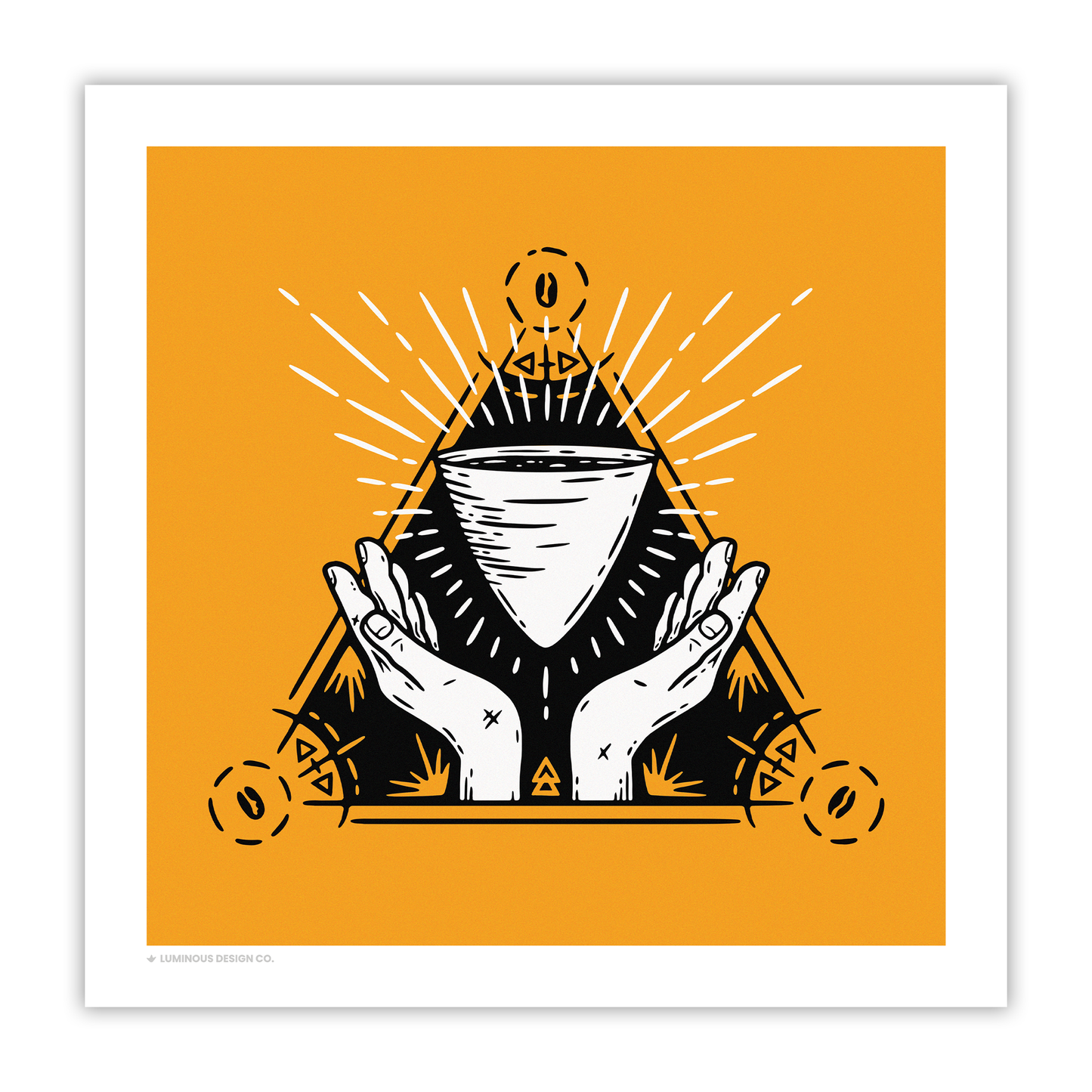 Dark Triangle Coffee Cult I 10"x10" Art Print