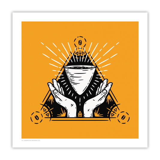 Dark Triangle Coffee Cult I 10"x10" Art Print