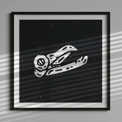 Bird Skull I 10"x10" Art Print