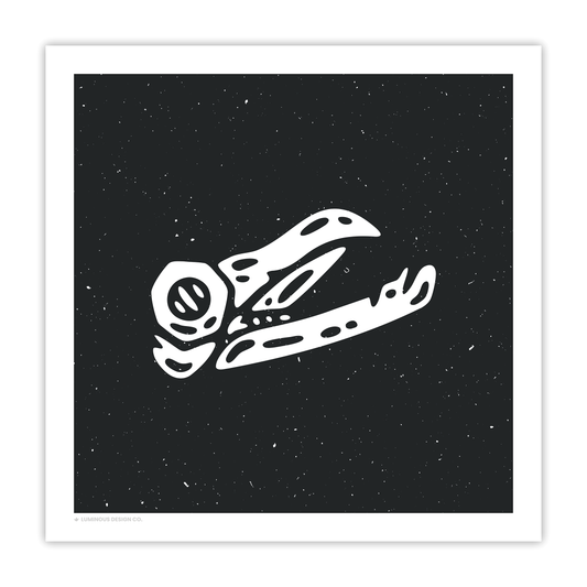 Bird Skull I 10"x10" Art Print